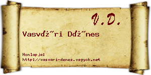 Vasvári Dénes névjegykártya
